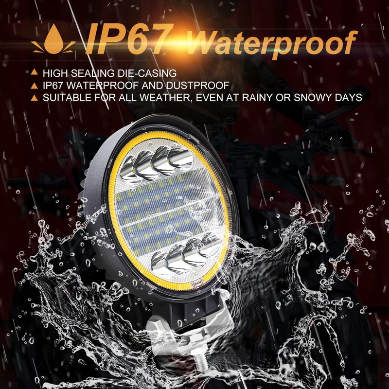 Work Light, 72W LED Work Light, 4.5 Inches, Round Work