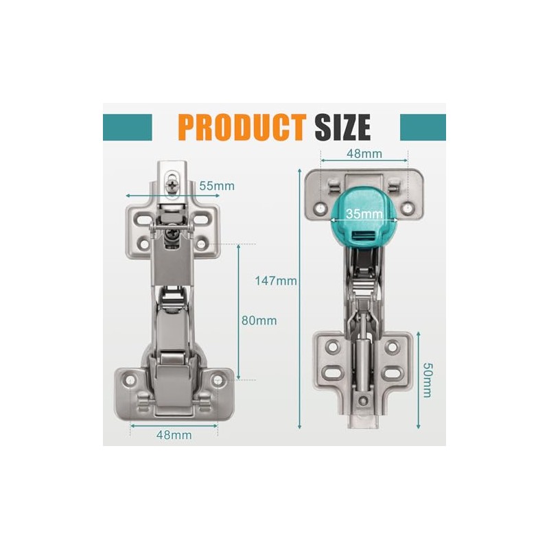 HBL' 165° & 135° Soft Close Cabinet Hinges for Lazy