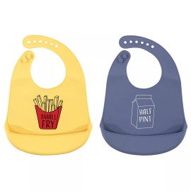 Hudson Baby Infant Silicone Bibs 2pk, Small Fry, One Size