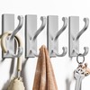 Qiuzido 4 Pack Coat Hooks for Hanging - Silver Self