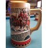 1988 Anheuser Busch Budweiser Bud Holiday Christmas Beer Stein Clydesdales