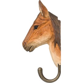 WILDLIFEGARDEN Wildlife Garden - Hook Arabian Horse (WG513) - Hand Carved Decorative Coat Hook, Wall Mounted, Made of Wood and Metal - Domestic Animals Collection