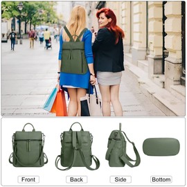 HUA ANGEL Fashion 2 In 1 Women Backpack Shoulder Bag Anti Theft Ladies Daypack Waterproof PU Leather Rucksack Lightweight for Daily Life Travel Cycling Shopping School