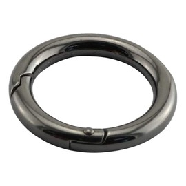 20mm OD Black Spring O Rings, Zinc Alloy Round Carabiner Keychain Spring O Rings Snap Clip Hook Binder Rings Buckle Fastener for Key Chains Handbag Purse Shoulder Strap Curtain Diy (1/2";20 Pcs)