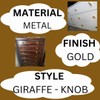 Gold Safari Animal Iron Metal Drawer Knobs (Knob, Giraffe)