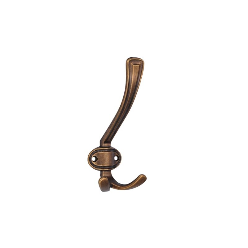 Zeitz Coat Hook Country House Classic Die-Cast Zinc Antique Brass-Coloured