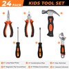 INCLY 24 PCS Kids Real Tool Set with Tool Bag,