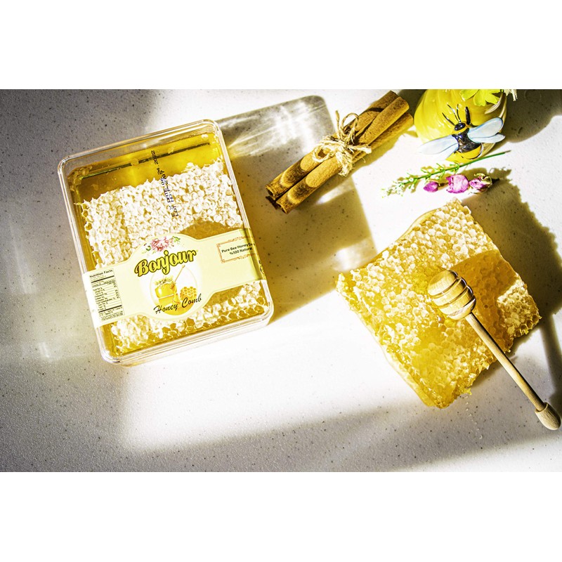 Bonjour Pure Raw Honey Comb, All Natural With No Preservatives