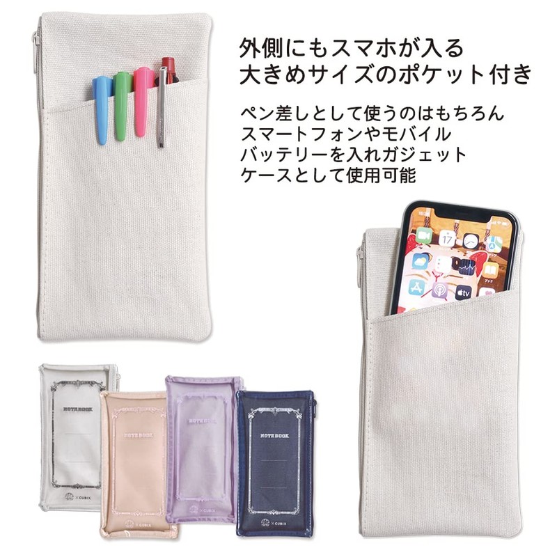 M Plan 010135-08 Tsubame Notebook, Pen Case, Clear Face, Navy