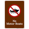 No Motor Boats Sign, 10x14 Inches, Rust Free .040 Aluminum,