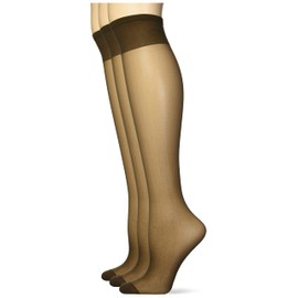 Berkshire womens 3 Pair Pack All Day Sheer Reinforced Toe Knee High Dress Sock, French Coffee, 8.5 - 11 US