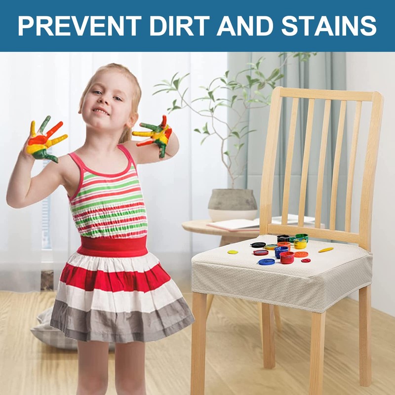 smiry Waterproof Seat Covers for Dining Room Chairs Set of