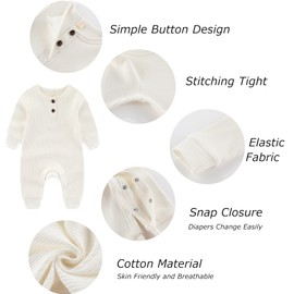 MAMIMAKA Baby Girls Romper Cotton Footless Pajamas Baby Grow Jumpsuit Sleep and Play, 6-9 Months