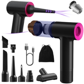 Handheld Car Vacuum Portable Cordless - Mini, Portable | Dual Suction (7500pa & 12000pa) | 4-in-1 Vacuum Cleaner, Blower, Inflator, Deflator & Air Duster for Car, Home, Kitchen, Pet Hair, Office Use