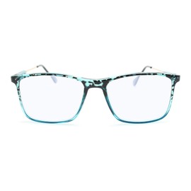 Turquoise Tortoise Shell Rectangular Frame Reading Glasses Men with Sturdy Made - Sleek Large Frame Mens Eyeglasses - Trendy for all Face Shapes Readers for Men - Wide Cheaters Reading Glasses 1.5