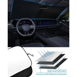 For Ford Edge 2015-2024 Car Windshield Sun Shade Front Visor Shield Block Cover