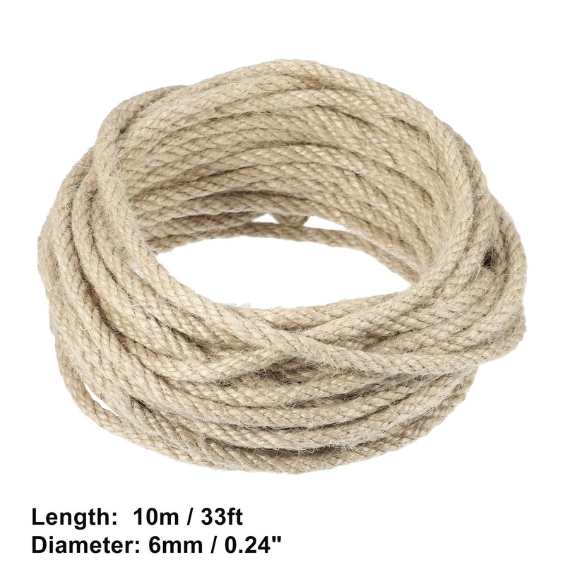 VOCOSTE Natural Sisal Rope for Scratching Post, 6 mm Diameter,
