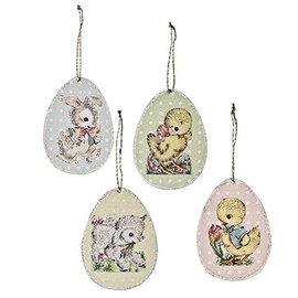 Bethany Lowe Retro Paper Egg Ornaments