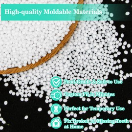 Sukh 10.9oz Thermoplastic Denture Adhesive Beads – Tooth Repair Kit,Repair Denture Fit,Thermoplastic Beads for Tooth Fix,Partial Denture Wearers,False Teeth,Tighten and Refit Denture Liner