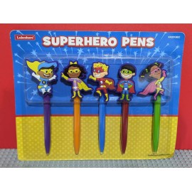 Lakeshore Superhero Pens Lakeshore Kids Homeschool Classroom Set of 5 School Writing NEW