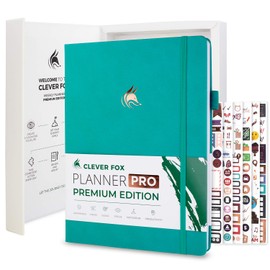 Clever Fox Planner Pro Premium – Luxurious Weekly & Monthly Planner with Budget Organizer for Productivity & Goals, Undated, A4 (Viridian)