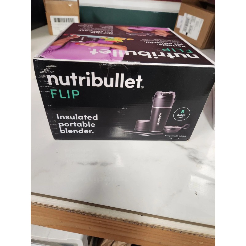 nutribullet Flip Portable Blender with Insulated Cup Black New Sealed