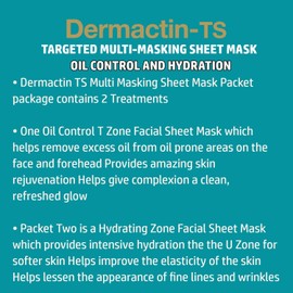Dermactin-TS Multi Masking T&U Zone Facial Mask Treatment - Oil Control/Hydrating