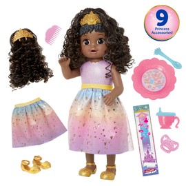 Baby Alive Princess Ellie Grows Up! Black Hair Doll for 3 Year Old Girls and Boys and Up, 18-Inch