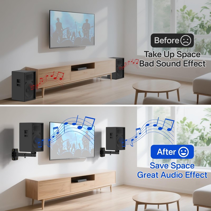 Rimous Heavy Duty Speaker Mounts for PA Speaker Wall Mount