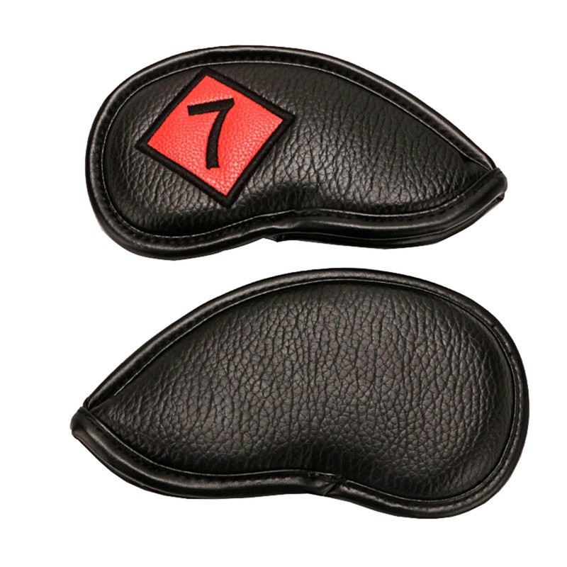 F Fityle 11Pieces Waterproof Leather Golf Iron Head Covers Set