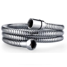 Oupukle Shower Hose 1.25M, Stainless Steel Shower Hose Encryption Replacement Replacement Shower Pipe Anti-Kink Anti-Explosion Leakproof Hose Double G1/2" Brass Core Connector (49Inch)