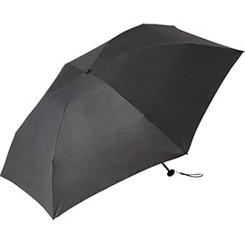 Pearl Metal N-7676 Folding Umbrella, 39.4 inches (100 cm), Ribs, 19.7 inches (50 cm), 6 Ribs, Ultra Lightweight, 3.5 oz (100 g), Shape Stability Cloth, Manual Opening/Closing, Black, Black