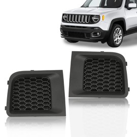 PIT66 Bumper Cover Grille, Compatible with 2015 2016 2017 Jeep Renegade Front Left & Right Black