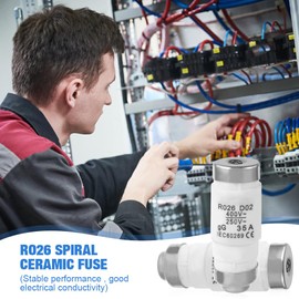 mizikuu Pack of 10 Neozed Fuses, D02 35A Fuse Insert, Ceramic Neozed Fuse Inserts, D0 Type Fuse Inserts, Fuses for Cable and Line Protection