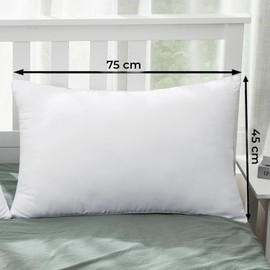 LSC Pillows 2 Pack With free white pillowcases Hollowfibre Anti Allergy Bed Pillow Comfortable Soft Bounce Back Luxury Hotel Quality Pillow for Neck and Shoulder Pain (PACK OF 2)