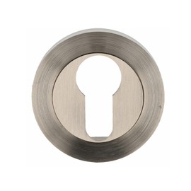 Amig - Mouthpiece | Model 3Z | Diameter 52 mm | 10 mm Wide | Round Cover for Locks | Suitable for Euro Profile Cylinder | Zamak Silver Matt