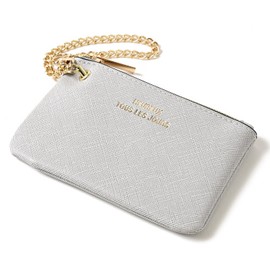 Naru Pass Case, with Reel, Women's, Coin Purse, Key Case, Keychain, Pouch, Commuter Pouch, Leather, Easy to Use, Small, Compact, Thin, Lightweight, Lightweight, Zipper, IC Card, Solid, Simple, Adult,