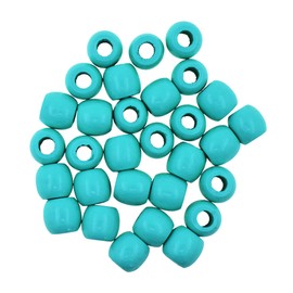 Mandala Crafts 200 Turquoise Large Hole Barrel Wooden Beads for Crafts Macrame DIY Jewelry Braid Dreadlock Hair Beads