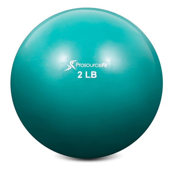 ProsourceFit Weighted Toning Exercise Balls for Pilates, Yoga, Strength Training and Physical Therapy, 2 lb Green (ps-2222-smb-4lb-Parent)