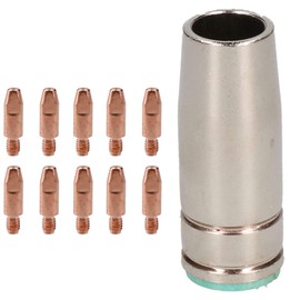 1 Shroud & 10 x 0.8mm Contact Tips MIG Welding Binzel Style Euro Torch MB25