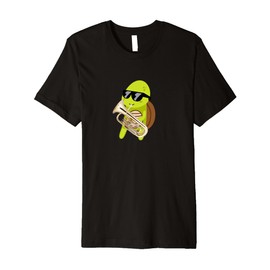 Funny Turtle Wearing Sunglasses Playing Euphonium Premium T-Shirt