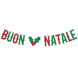 Italian Buon Natale Banner, Happy Christmas, Merry Birthday, In My Christmas Era, Christmas Party Decorations