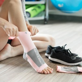 Health is Wealth Anti Fatigue Compression Sock Sleeve Pink Size Large