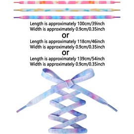 WHQXFDZ 9 Pairs Tie Dye Shoelaces Gradient Colors Shoe Laces in for Tie Dye Sports Shoes Boots Sneakers Skates(46inch)