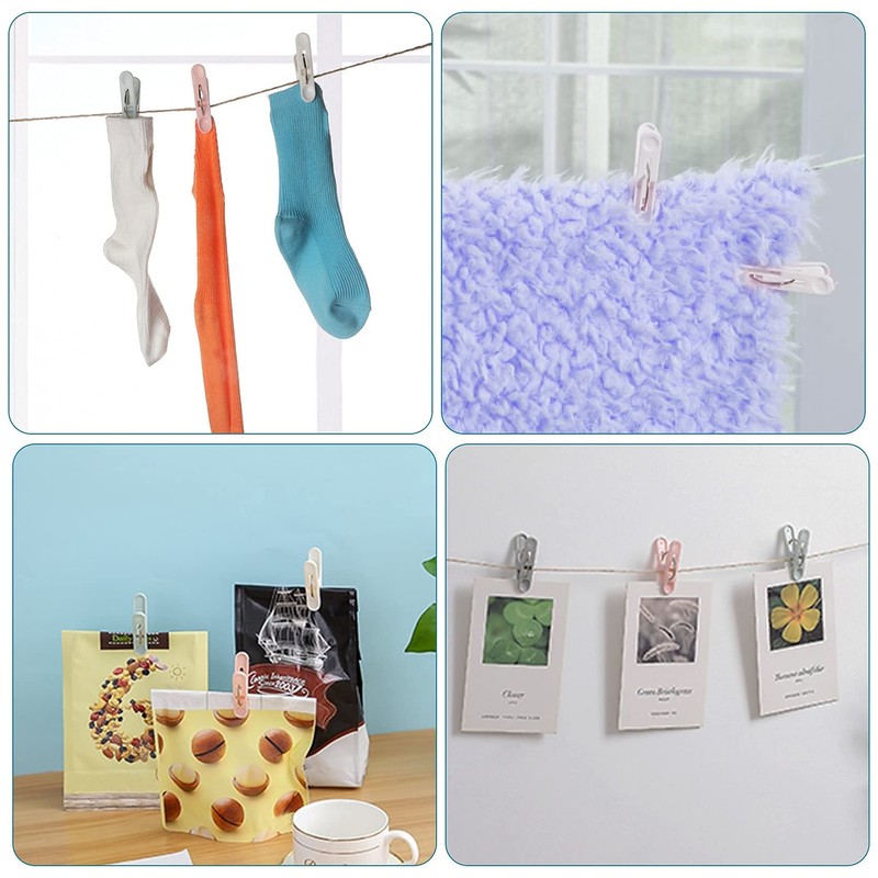 Clothes Pegs, Non-Slip Strong Elastic Plastic Washing Pegs with Durable