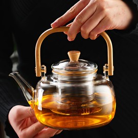 CUNHUY Glass Tea Pot Teapot for Stovetop Safe, Clear Teapot, Glass Tea Pot, Glass Tea Kettle, Glass Pot