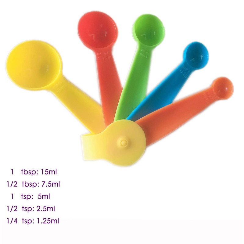 10-Piece Measuring Cups and Measuring Spoons Set Plastic Multicoloured for