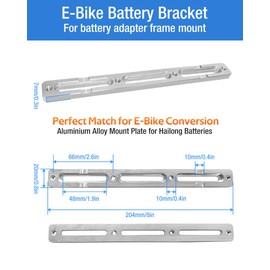 XIUWK E-Bike Battery Bracket for Battery Adapter Frame Mount,Aluminium Alloy Mount Plate for Hailong Batteries,Ebike Conversion Kit for Battery Adapter Frame Mount