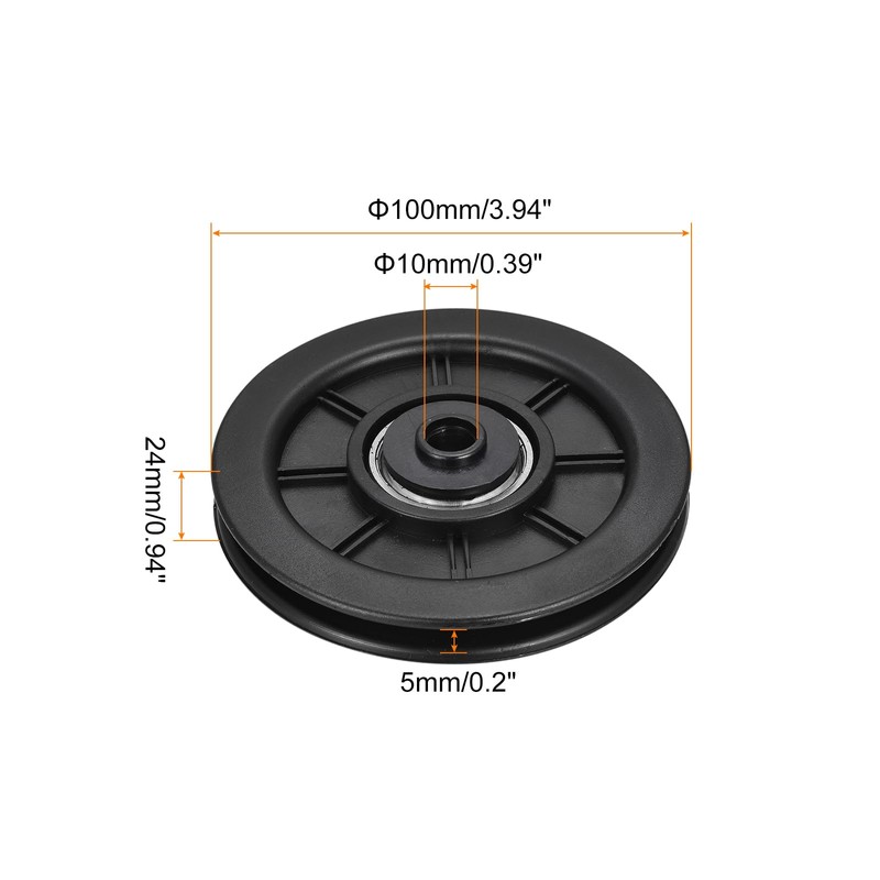 sourcing map 100 mm Bearing Pulley Cable Fitness Equipment Accessories