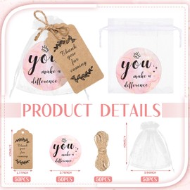 Tradder 50 Sets Inspirational Appreciation Gifts Compact Mirrors Bulk Employee Appreciation Gifts for Women Gift Sets Pocket Makeup Mirrors for Bachelorette Bridal Souvenir Gift (Rose Gold)